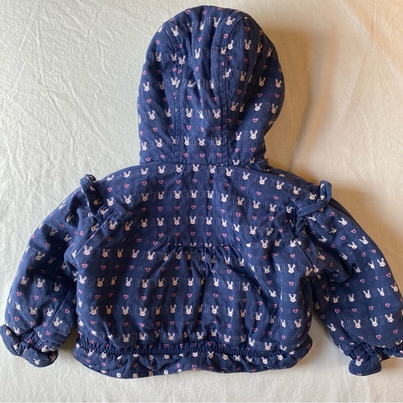 Vintage 90s OshKosh B'gosh Girls Blue Jacket 24 Months - Bunny Hearts - Picture 8 of 11
